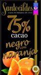 Chocolate negro con naranja 75% de cacao